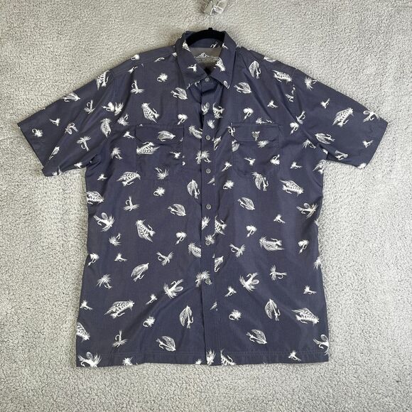 Croft & Barrow Quick Dry Shirt Men L Gray Short Sleeve Pocket Vented Fly Fishing - Picture 1 of 11
